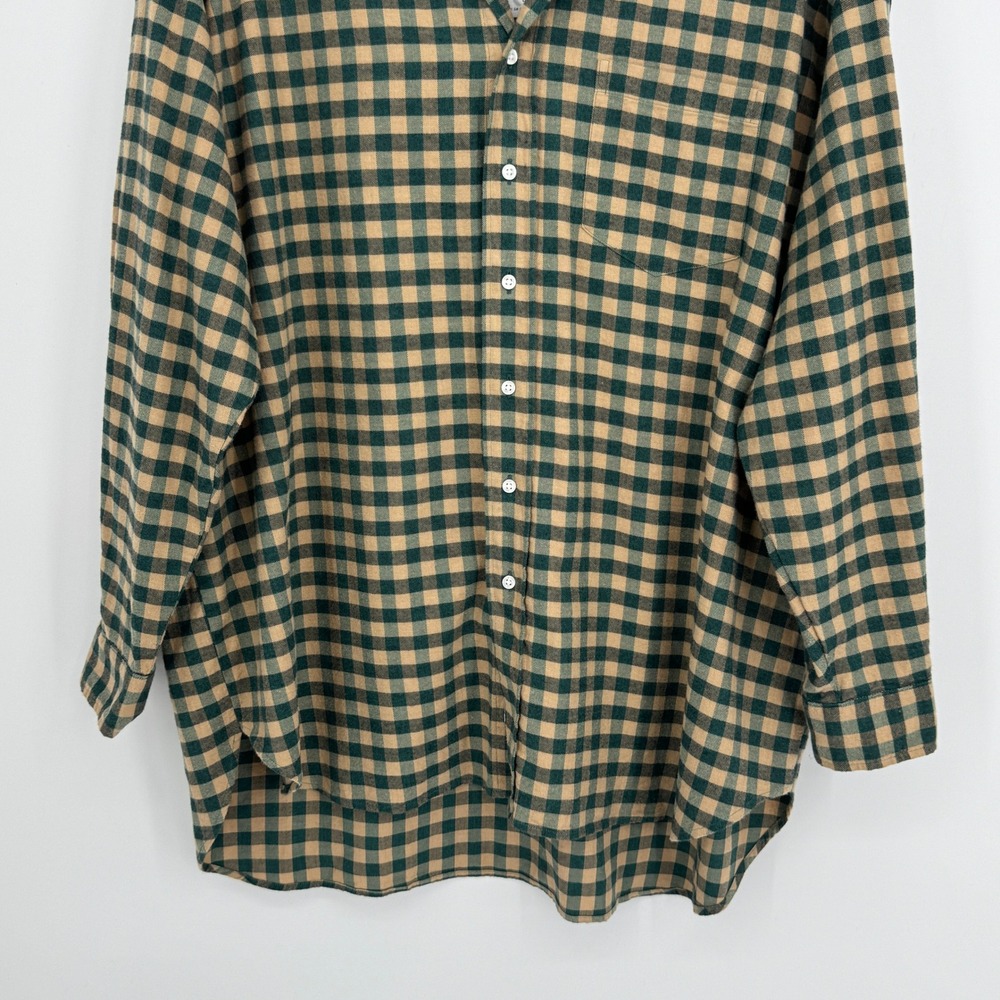 Frank & Eileen Shirley Oversized Button Up Shirt Medium Green Tan Gingham Plaid - Picture 4 of 11